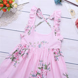 Girls Dress Cotton Leaky Back Retro Floral Cute Sweet Fashion Kids Clothing Beach Outdoor Casual - Life Is'Bella