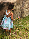 Backless Vintage Girl's Floral Dress in Blue - © 2019, Life Is'Bella / NEYSOUTH LLC.