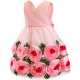 Girl's Flower Dress Lace Rose
